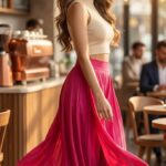 Women's Elastic Waist Chiffon Loose Pleated Wide Leg Palazzo Pants / Capri Overlay Pants
